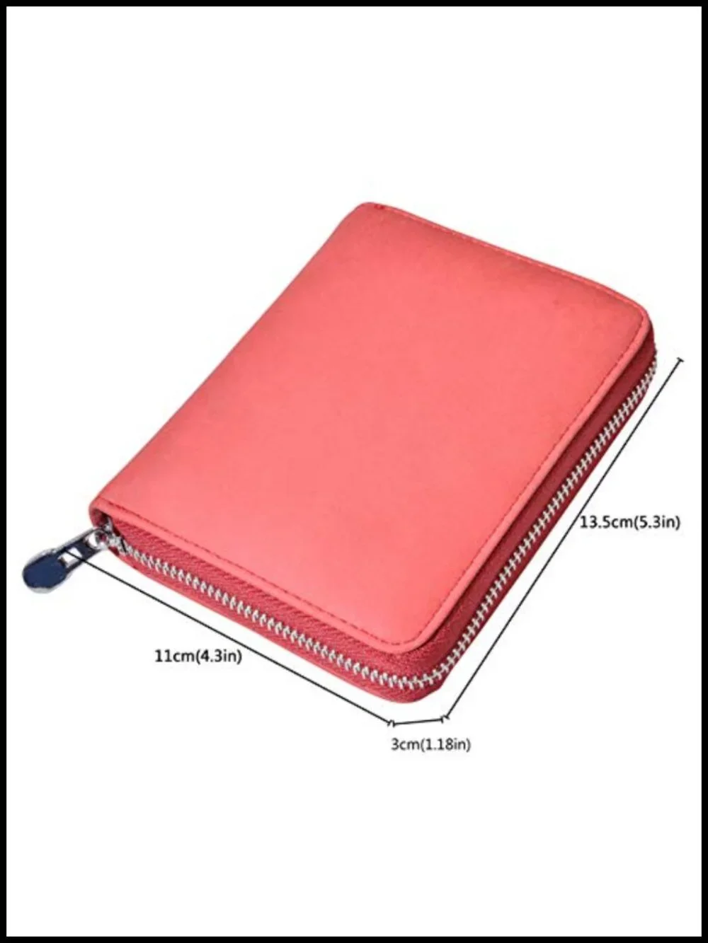 Genuine Leather RFID Blocking Passport Wallet with Zipper